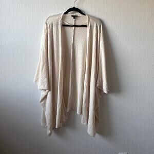 Lightweight cream open front kimono cardigan